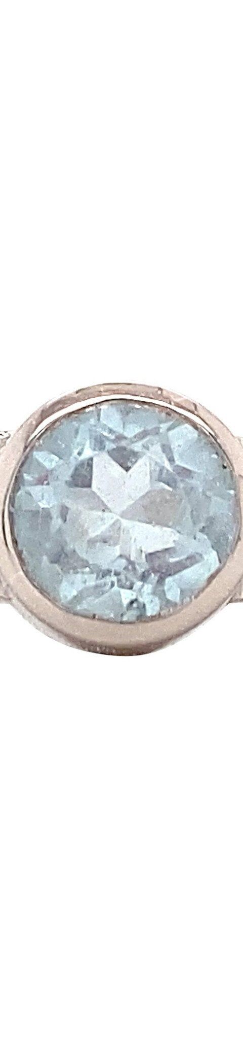 Vintage 14K White Gold Ring with Aquamarine and Diamond